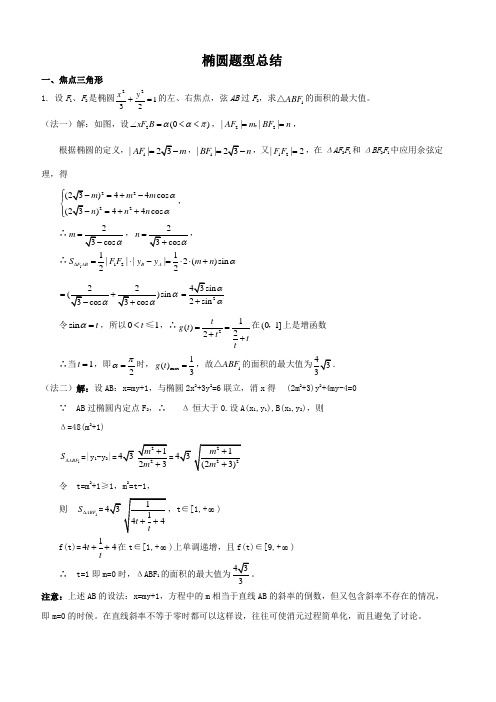 椭圆题型总结