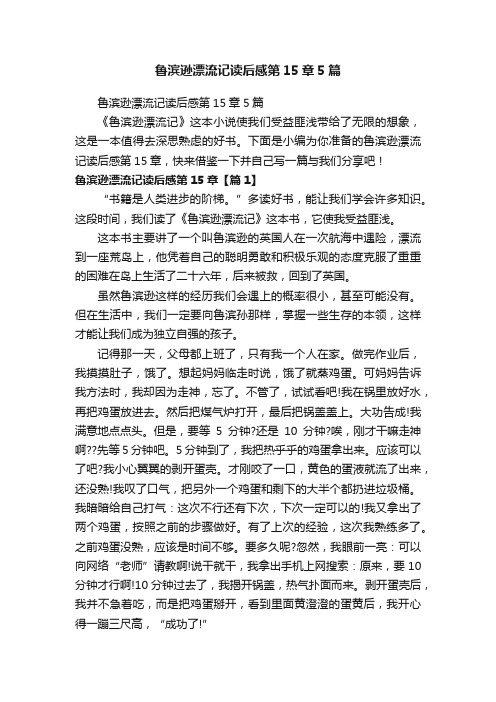 鲁滨逊漂流记读后感第15章5篇