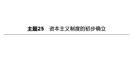  2023年历史中考总复习一轮复习课件：主题25 资本主义制度的初步确立(38张PPT)