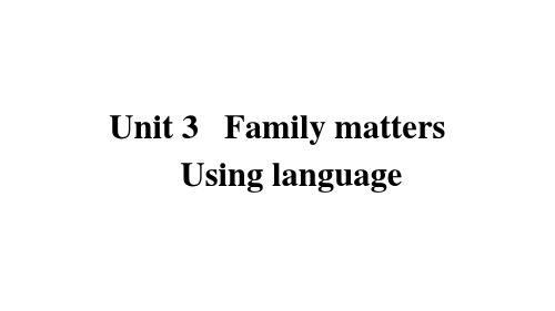 高一英语第一册新外研必修一Unit3 课时3 Using language