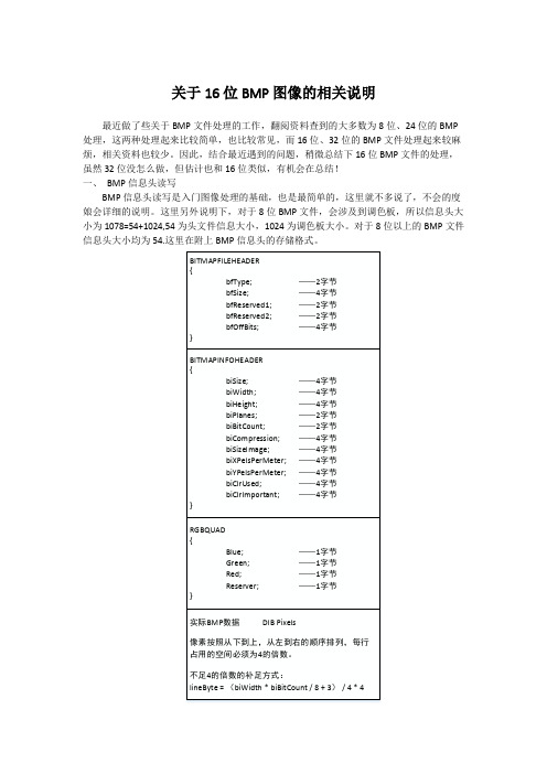 关于位深16的BMP文件