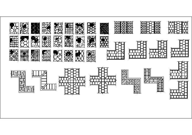 【CAD图纸】铺装常用图块(精美设计图)