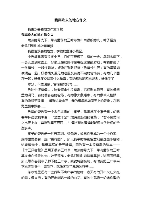 我喜欢去的地方作文