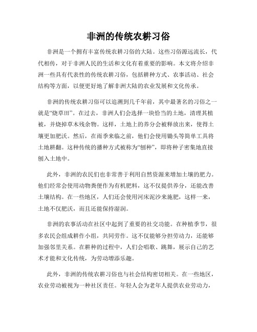 非洲的传统农耕习俗