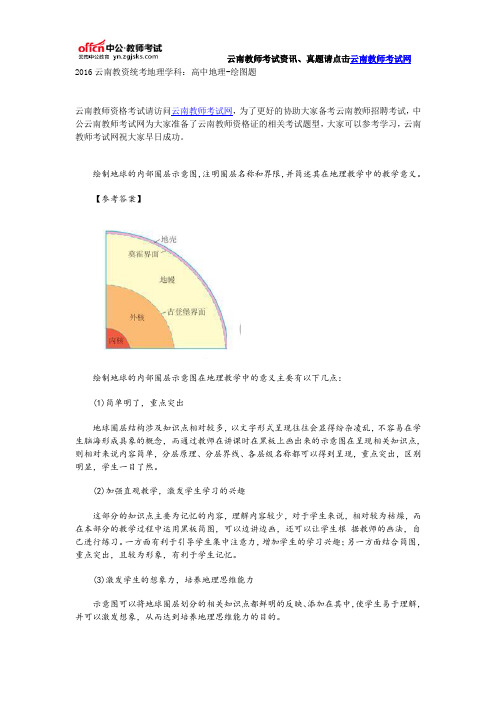 2016云南教资统考地理学科：高中地理-绘图题