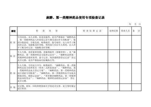 麻精药品检查记录