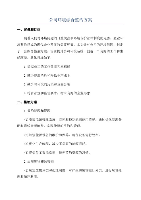 公司环境综合整治方案