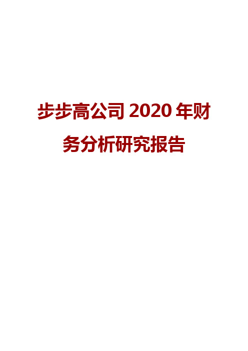 步步高公司2020年财务分析研究报告