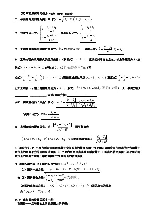 高三数学复习讲义——平面解析几何基础知识苏教版