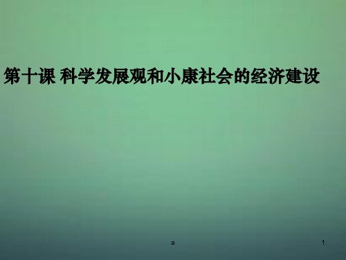 2015高三政治一轮复习 第十课 科学发展观和小康社会课件 新人教版必修1