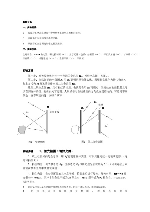 彩虹全息实验过程