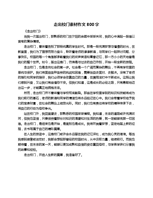 走出校门素材作文800字