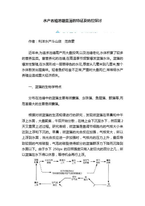 水产养殖池塘蓝藻的特征及防控探讨