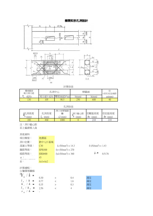 梁开洞计算(矩形洞口)知识讲解