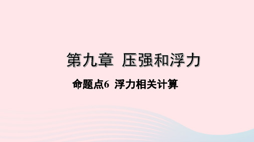 陕西省2020年中考物理一轮复习基础考点一遍过第十章压强和浮力命题点6浮力相关计算课件