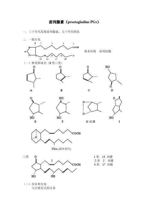 前列腺素讲稿