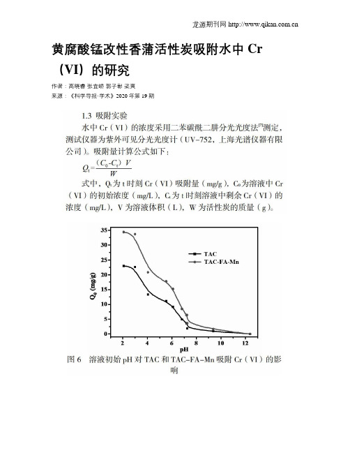 黄腐酸锰改性香蒲活性炭吸附水中Cr(VI)的研究