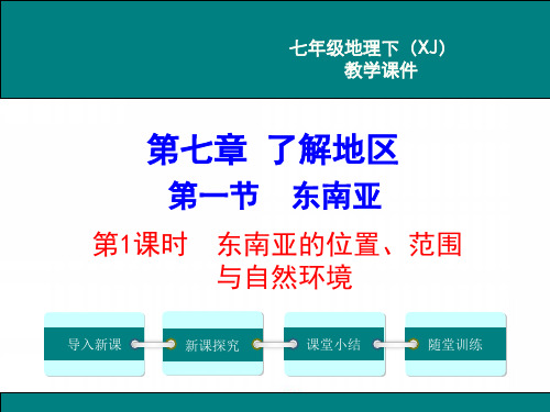 第1课时  东南亚的位置、范围与自然环境 课件