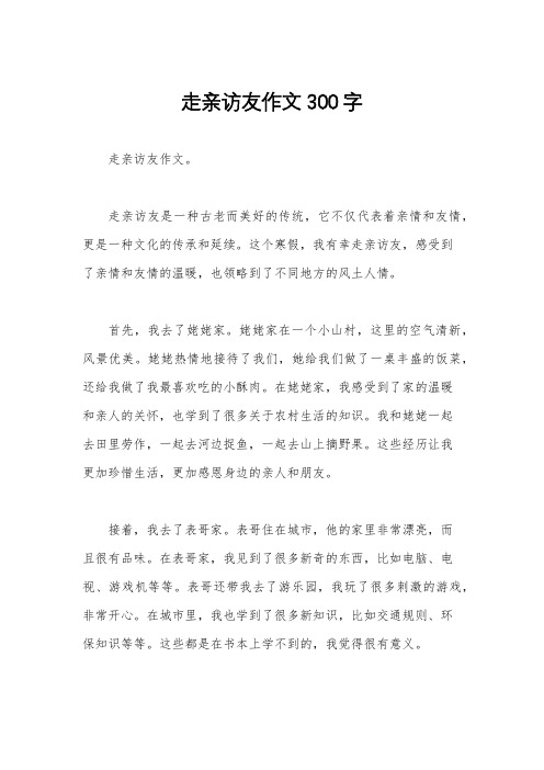 走亲访友作文300字