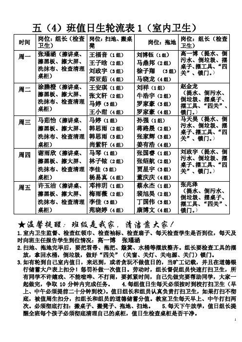 1四(4)班值日表格(修改)1.doc1