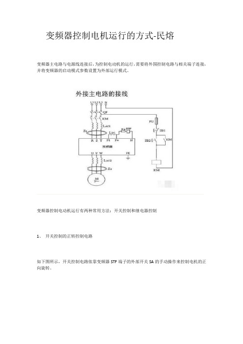 变频器控制电机运行的方式图文详解-民熔