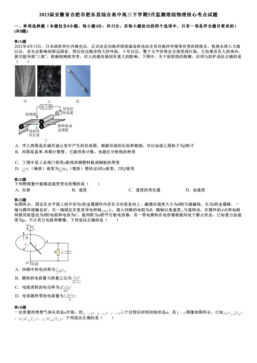 2023届安徽省合肥市肥东县综合高中高三下学期5月监测理综物理核心考点试题