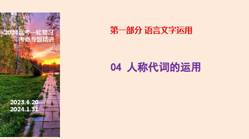 08 人称代词的运用 2024年高考语文一轮复习之语言文字运用(全国通用