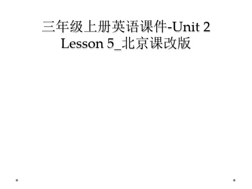 三年级上册英语课件-Unit 2 Lesson 5_北京课改版