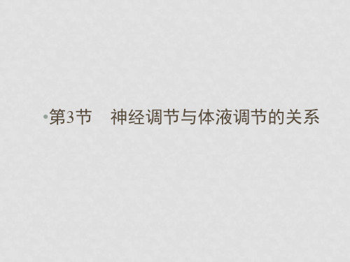 高中生物 2.3《神经调节与体液调节的关系》课件 新人教版必修3