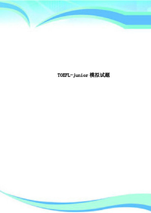 TOEFL-junior模拟测试试题