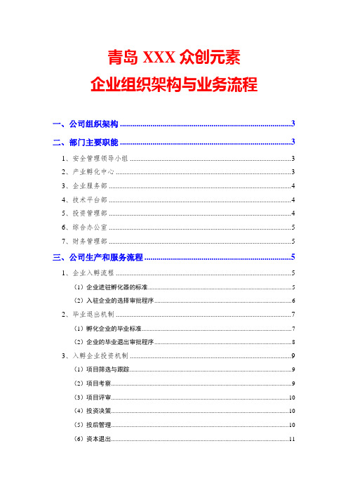 卵化器企业组织架构与业务流程