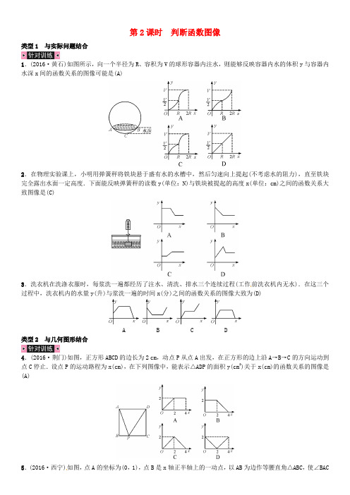 河北省2017中考数学复习专题复习一选择题和填空题第2课时判断函数图像试题