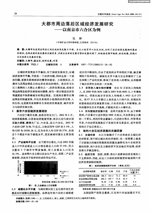 大都市周边落后区域经济发展研究——以南京市六合区为例