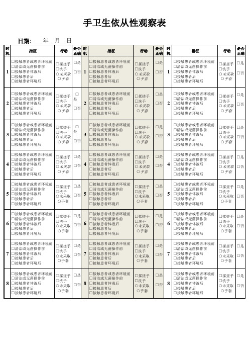 手卫生依从性观察表_2