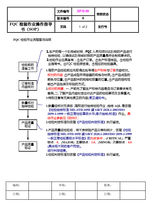 FQC检验作业流程图与说明