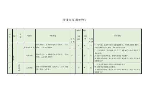 企业运营风险评价