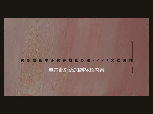 税务检查中小税种检查办法-PPT文档资料