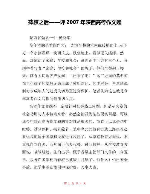 摔跤之后——评2007年陕西高考作文题 