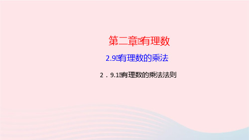 数学七年级上册第二章有理数2.9有理数的乘法1有理数的乘法法则作业课件 华东师大版