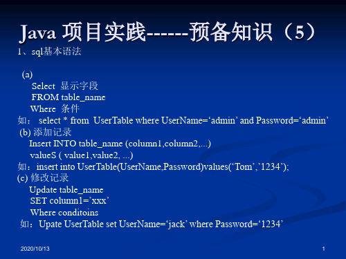 Java项目实践PPT课件