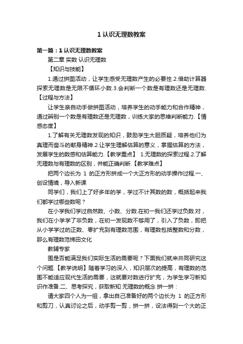 1认识无理数教案