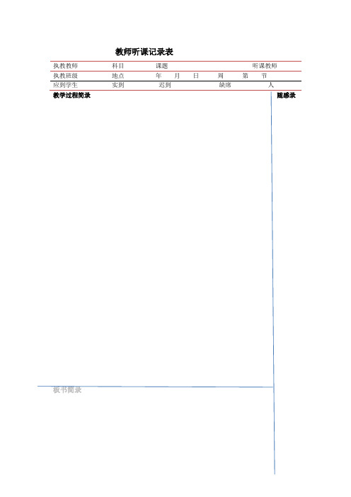 教师听课记录表