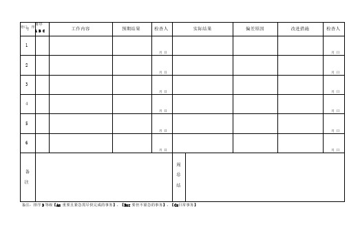 个人计划表(周、月、年计划)