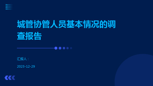 城管协管人员基本情况的调查报告