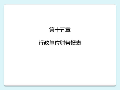 第15章行政单位财务报表