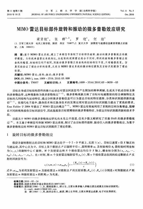 MIMO雷达目标部件旋转和振动的微多普勒效应研究