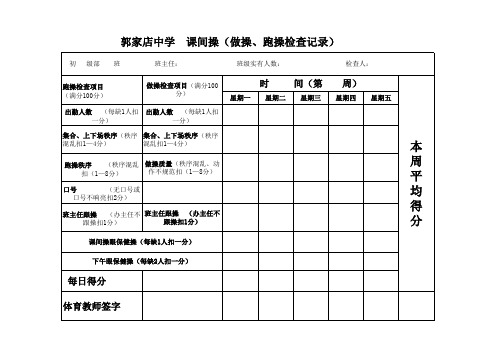 跑操检查记录