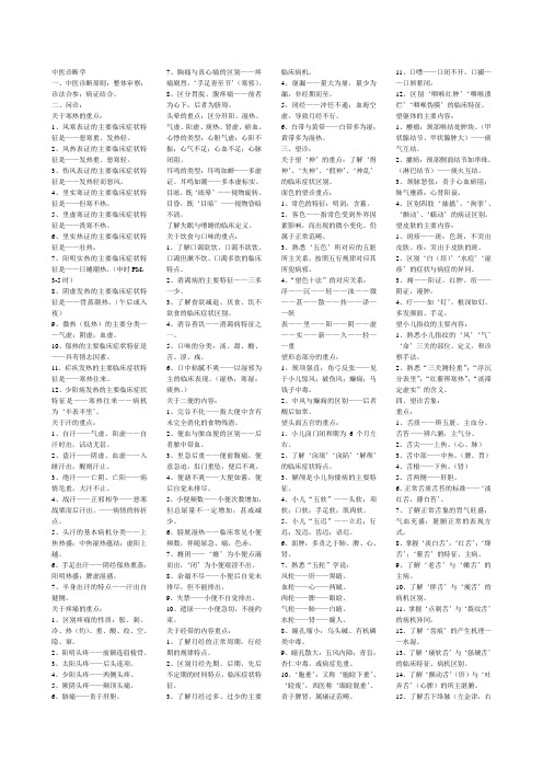 中医诊断学学习材料