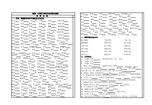 七年级语文下册期末复习导学案31