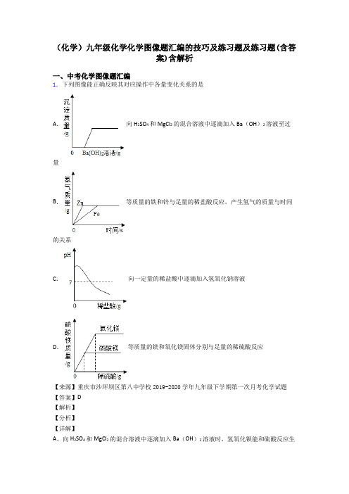 (化学)九年级化学化学图像题汇编的技巧及练习题及练习题(含答案)含解析